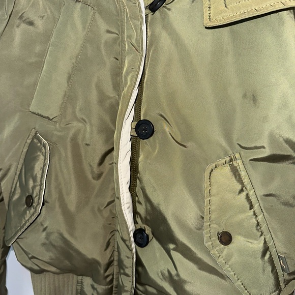 Hollister Olive Green Fur Hooded Puffer Jacket - Picture 4 of 6